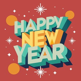 新年快乐 英文艺术字