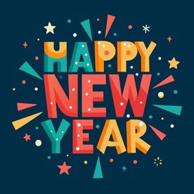 新年快乐 英文艺术字