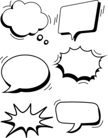 手绘漫画爆炸对话框