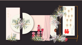 新中式订婚背景效果图 