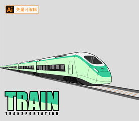 卡通高速列车