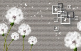 蒲公英电视背景墙