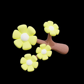 3d立体玫瑰黏土花模型