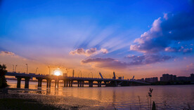 蠡湖大桥夕阳