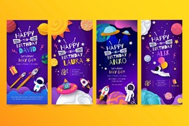 太空主题生日卡