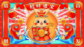 2023年春节兔年海报