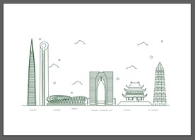 苏州标志线稿图