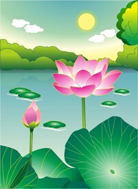 荷花 矢量图 cdrx5