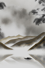 鎏金水墨画
