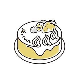 蛋糕线描插画图片