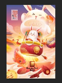兔年元旦海报