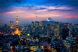 日本东京东京塔夜景照片