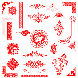 中式雕花云纹图案