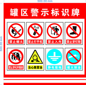 罐区警示标识牌