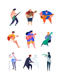 简约音乐矢量人物插画元素