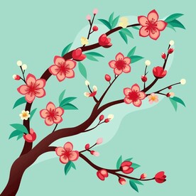 梅花枝矢量图