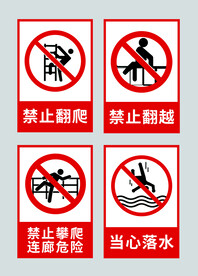 危险禁止红色标识