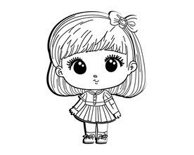 线条小女孩