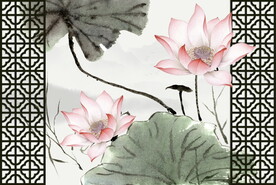 荷花背景墙