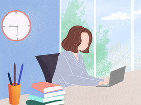 职业女性白领清新插画