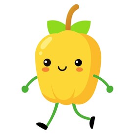 行走的卡通风格 黄椒