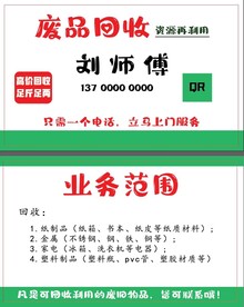 废品回收资源再生利用名片设计