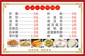早餐店餐牌