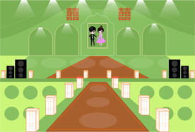 浪漫婚礼舞台现场模板