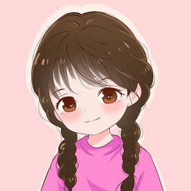 卡通手绘风清新文艺女生头像插画