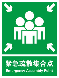紧急疏散集合点标志图片