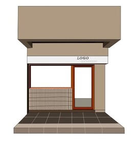 建筑失量门店效果图