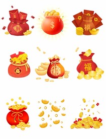 福袋元宝钱币钱袋素材