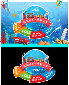 海洋馆楼层指引地贴