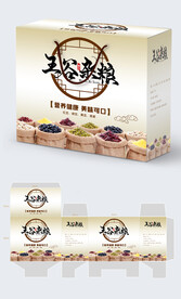 五谷杂粮包装盒样机模版