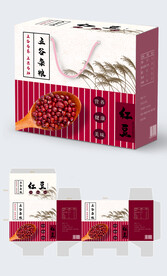 五谷杂粮红豆包装盒效果