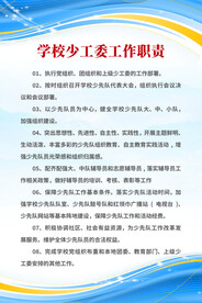 蓝色科技背景展板学校制度