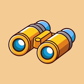  卡通风格 望远镜