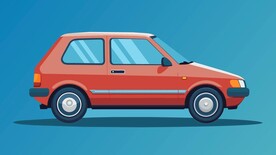两厢小轿车 右侧视图