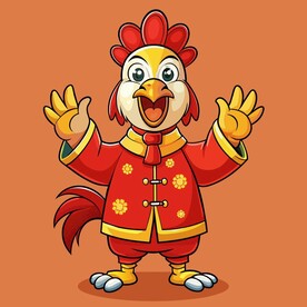 鸡年素材 穿唐装的拜年鸡