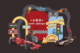 赛车系列十岁生日主题背景