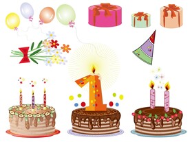 矢量生日元素