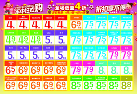 超市折扣模板DM超低打折
