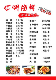 江湖烧烤菜单
