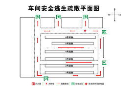 车间安全逃生疏散平面图