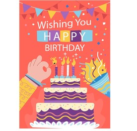 矢量生日蛋糕生日海报模版