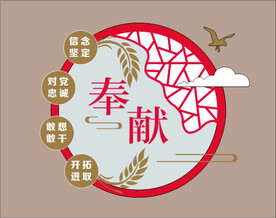 村史文化墙  大气 分层CDR