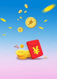 红包人民币财富增值图标
