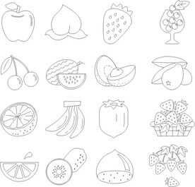 卡通水果线稿