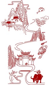 牧童 杏花村 山水