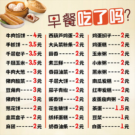 早餐  展板 KT板  海报